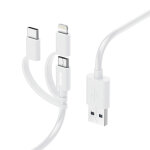 Hama cble chargement usb 3 en 1 - micro - usb / usb - c / lightning - 1 mtre