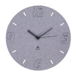 Horloge murale silencieuse horpet en pet 100% recyl avec chiffre en relief - diamtre 30 cm - gris