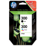 Hp 300 cartouche d'encre authentique cn637ee - pack de 2 (noir + couleur)