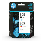 Hp 305 cartouche d'encre authentique 6zd17ae - pack de 2 (noir + couleur)