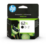 Hp 62xl cartouche d'encre noire grande capacit authentique, rendement lev (xl), noir, encre  pigments, ...