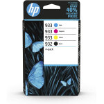 Hp 932 / 933 cartouche d'encre authentique 6zc71ae - pack de 4 (noir, cyan, magenta, jaune)