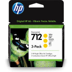 Hp pack de 3 cartouches d'encre designjet 712, jaune, 29 ml, imprimantes hp designjet t210, t230, t250, ...