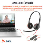 Hp poly poly micro - casque stéréo usb - c noir blackwire 3220 + adaptateur usb - c / a (vlot), avec ... Hp poly poly micro - casque stéréo usb - c noir blackwire 3220 + adaptateur usb - c / a (vlot), avec ...