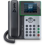 Hp poly t�l�phone ip poly edge e300 compatible poe, t�l�phone ip, noir, combin� filaire, 8 lignes, ips, ...