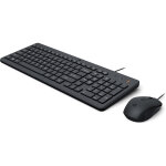 Hp souris et clavier filaires 150, taille relle (100 %), usb, clavier  membrane, qwerty, noir, souris ...