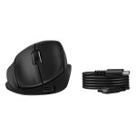 Hp souris ergonomique inclinable 725m, droitier, rf sans fil + bluetooth, 6000 dpi, noir bh0z5aa#abb