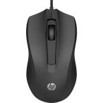 Hp souris filaire 100, ambidextre, optique, usb type - a, 1600 dpi, noir 6vy96aa#abb