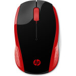 Hp souris sans fil 200 (rose imp�ratrice), ambidextre, optique, rf sans fil, 1000 dpi, noir, rouge 2hu82aa#abb ...