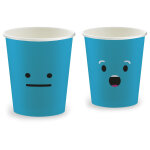 Huhtamaki gobelet en carton emoticons sp6 15 cl couleurs assorties - lot de 100