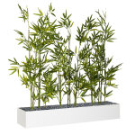 Jardinière artificielle basse - composition florale en bambous - l 80 cm - blanc Jardinière artificielle basse - composition florale en bambous - l 80 cm - blanc
