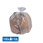 Sacs poubelle d�chets courants transparents 110 l, lot de 100