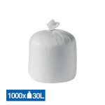 Jet'sac sacs poubelle déchets légers 1er prix blancs 30 l, lot de 1000 Jet'sac sacs poubelle déchets légers 1er prix blancs 30 l, lot de 1000