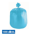 Jet'sac sacs poubelle déchets légers 1er prix bleus 30 l, lot de 1000 Jet'sac sacs poubelle déchets légers 1er prix bleus 30 l, lot de 1000