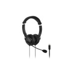 Kensington casque hi - fi usb - c avec micro, avec fil, appels / musique, casque, noir k97457ww
