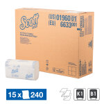 Essuie - mains enchev�tr�s scott scottfold, 15 paquets de 240