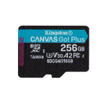 Kingston technology carte microsdxc canvas go plus gen4 200r a2 u3 de 256 go, pack unique sans adp, 256 ...