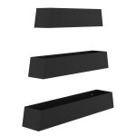 Kit de 3 bacs de rangement lat�raux rectangle pour table alto - l. 55 / 65 / 75 cm - noir