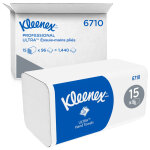 Kleenex� essuie - mains pli� 6710 ultra triple �paisseur blanc - lot de 15 paquets 96 feuilles