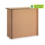 Kraftdesign comptoir d'accueil l 110 x p 50 x h 100 cm en carton alvolaire - kraft naturel