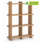 Kraftdesign etag�re 6 cases � croisillon h. 147, 4 cm en carton alv�olaire - kraft naturel