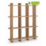 Kraftdesign etag�re 9 cases � croisillon h. 180 cm en carton alv�olaire - kraft naturel