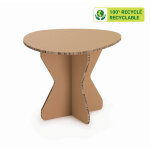 Kraftdesign table basse style scandinave diam. 65 x h. 51 cm en carton alvolaire - kraft naturel