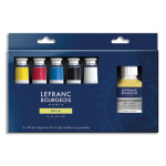 Lefranc & bourgeois lefranc bourgeois coffret de 5 tubes de peinture  l'huile de 40ml + un flacon de ...