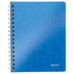 Leitz cahier a5 quadrill 5x5 spiral wow - couverture pp - 80 feuilles - bleu