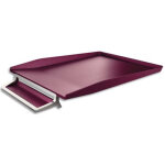Leitz corbeille  courrier + plumier style en abs et zinc. coloris grenat