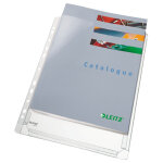 Leitz pochettes perforées transparentes grainées a4 pvc 170 microns 11 trous - lot de 5 Leitz pochettes perforées transparentes grainées a4 pvc 170 microns 11 trous - lot de 5