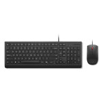 Lenovo essential wired combo black us euro, taille r�elle (100 %), avec fil, usb, noir, souris incluse ...
