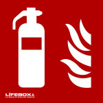 Lifebox panneau de signalisation incendie - indicateur d'extincteur - rouge et blanc Lifebox panneau de signalisation incendie - indicateur d'extincteur - rouge et blanc