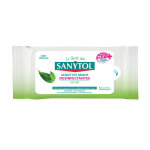 Lingettes d�sinfectantes mains sanytol th� vert, �tui de 12