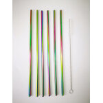 Little balance paille en inox irise rutilisable - lot de 6