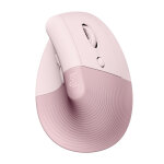 Logitech souris ergonomique verticale sans fil lift bluetooth + dongle usb - a pour droitier - rose