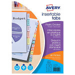 Avery intercalaires  onglets personnalisables en polypropylne maxi a4 + - 12 touches