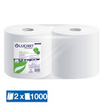Lucart 2 bobines d'essuyage blanches eco lucart, 1000 formats