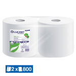 Lucart 2 bobines d'essuyage blanches eco lucart, 800 formats