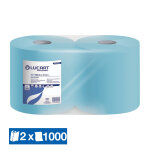 Lucart 2 bobines d'essuyage blue tech, 1000 formats