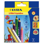 Lyra groove lyra etui de 12 crayons de couleur triple one couleurs assorties