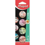 Maped blister de 4 aimants Ø 30mm, décors tatoo Maped blister de 4 aimants Ø 30mm, décors tatoo