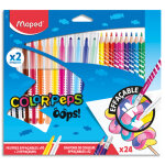 Maped combo pack color peps oops. 12 feutres coloriage dont 2 effaeurs + 12 crayons de couleurs avec ...
