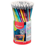 Maped crayons graphite embout gomme black'peps energy en pot : 72 x hb