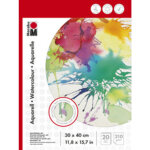 Marabu bloc aquarelle, 240 x 320 mm, 210g / m2, 20 feuilles,