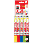 Marabu kids marqueur pour textile, 10 x 3 ml, blister de 10