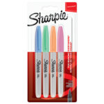 Marqueur permanent fine 'pastel', blister de 4