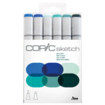 Marqueur sketch, kit de 6 'sea & sky'