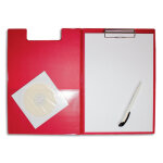 Maul porte - bloc  rabat a4 en pvc avec pince mtal. pochette intrieure / porte - stylo. coloris rouge ...