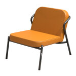 Chauffeuse d'accueil medso en simili - cuir orange - pieds métal noir Chauffeuse d'accueil medso en simili - cuir orange - pieds métal noir